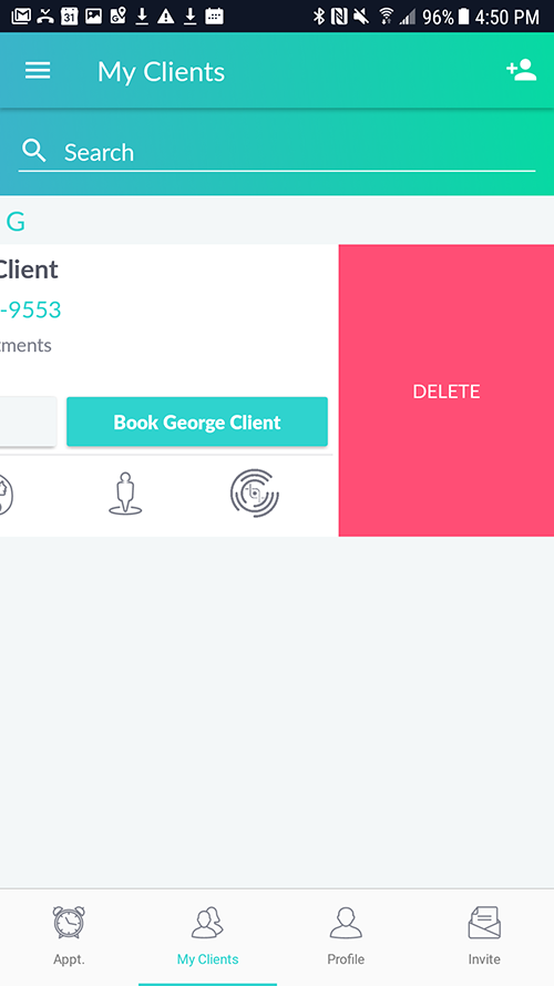 How to delete a client from Ring My Stylist App