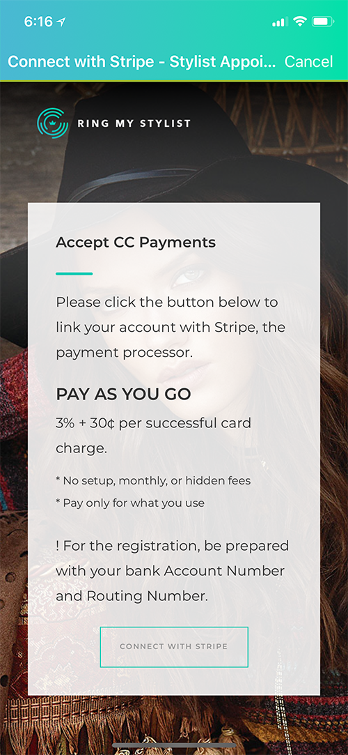 Connect with Stripe preview