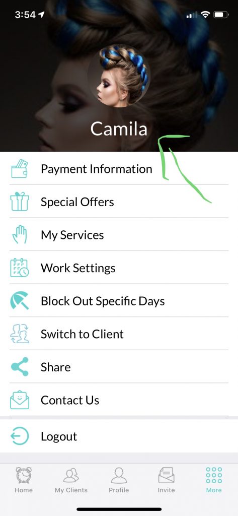 How to change avatar from the menu of Ring My Stylist App