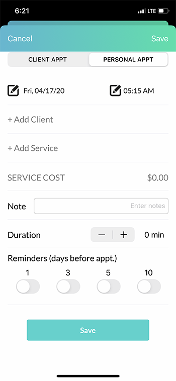 personal appointment app